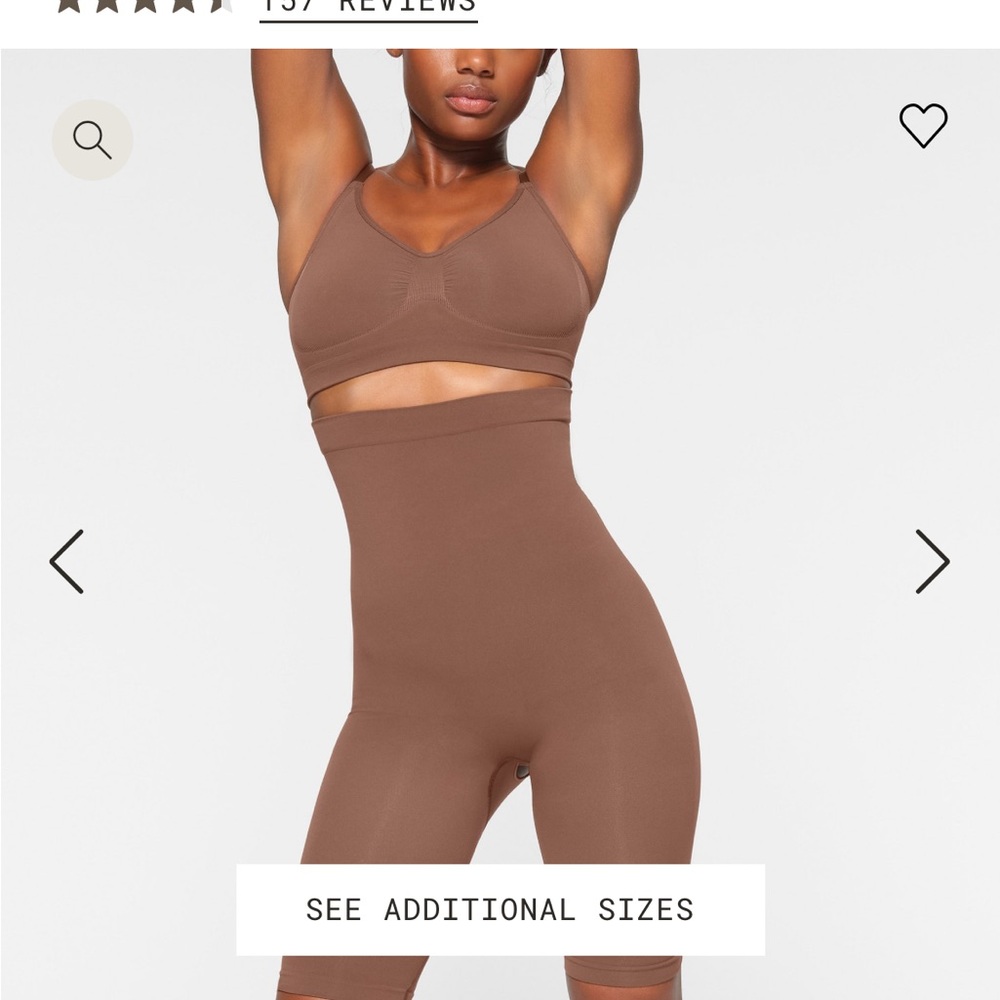 Skims Bronze Seamless Sculpt High Waist Above Knee Short